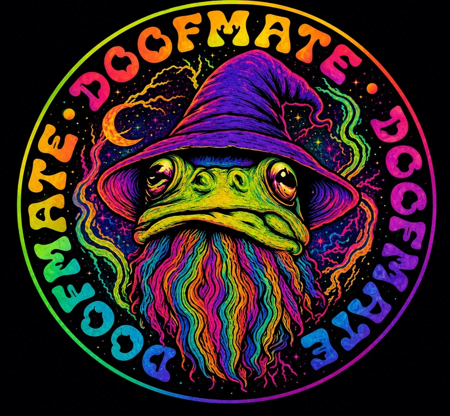 DoofMate wizard-toad badge